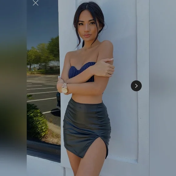 Fashion Nova Sleek Black Mini Skirt - Picture 4 of 9